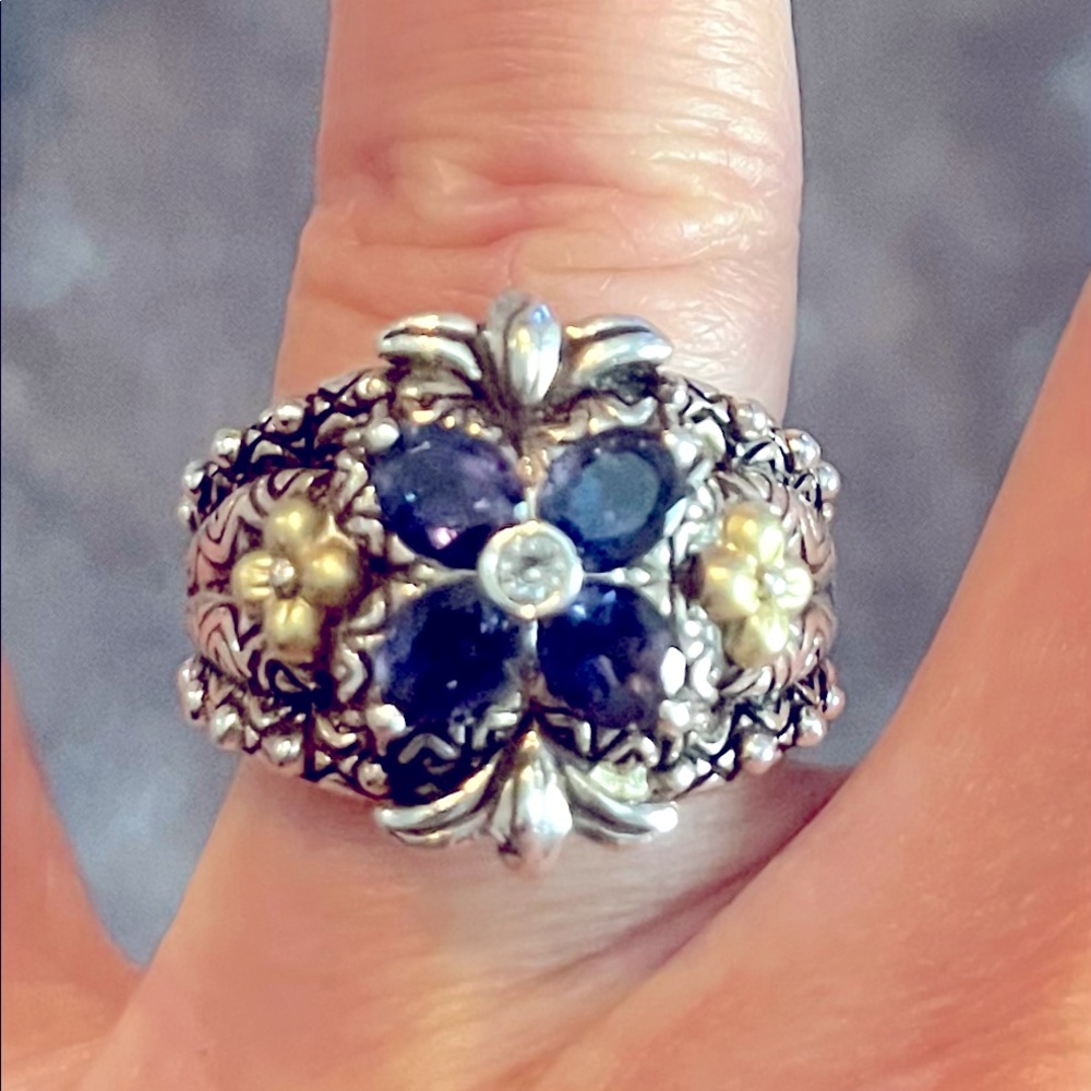 Barbara Bixby Iolite 925/18k gold ring